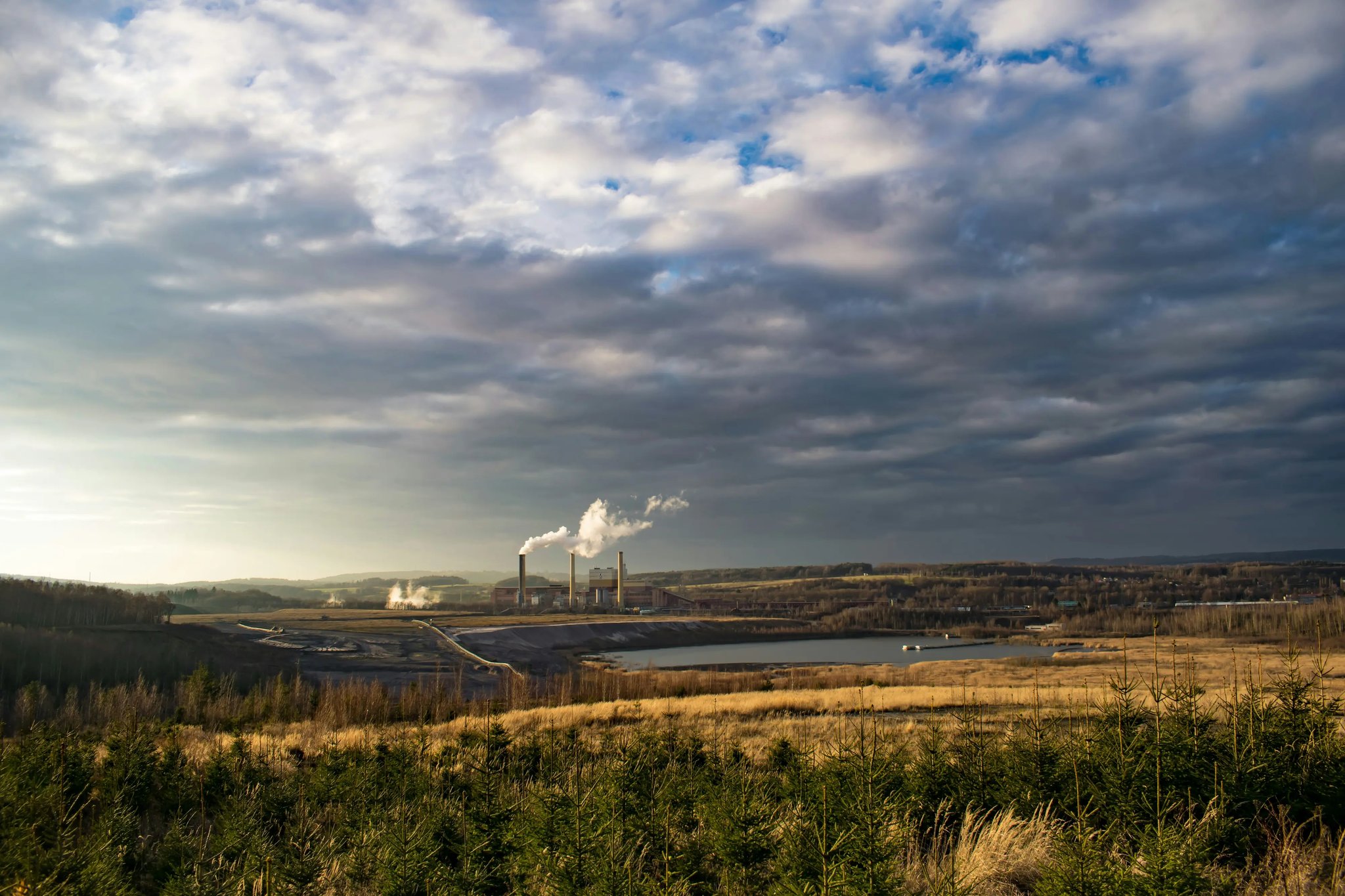 Landscape with factory chimneys